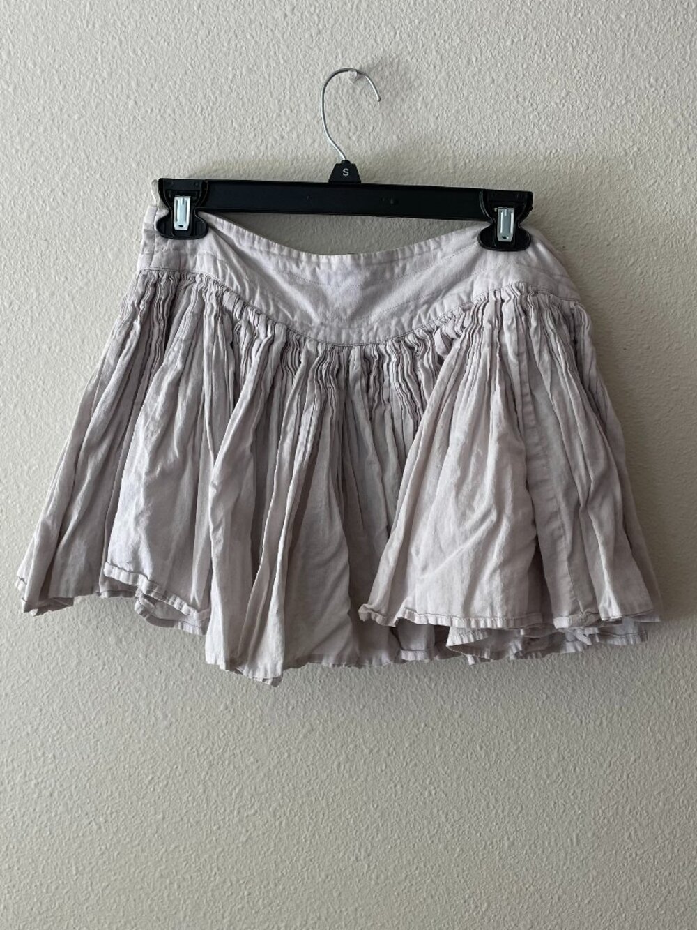 pleated grey cotton mini skirt topshop fairy whimsy y2k size 8